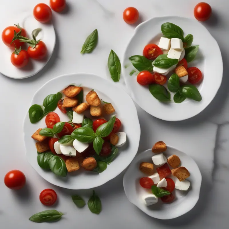 Caprese salade met spinazie en volkoren croutons