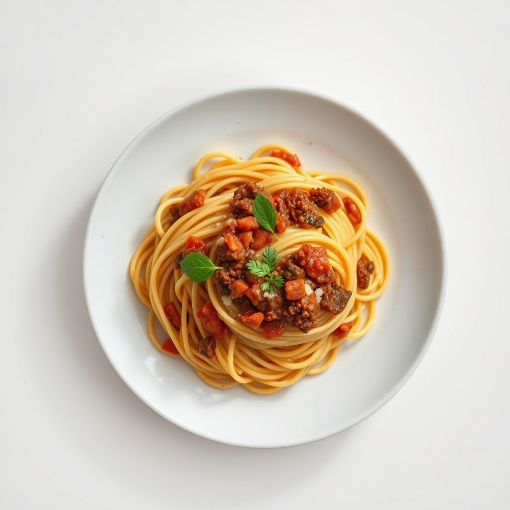 Spaghetti bolognese met een frisse salade