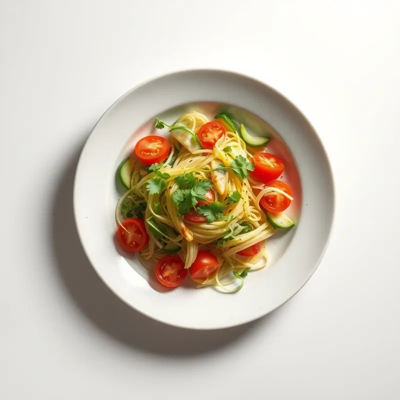 Linzensalade met tomaat, komkommer, olijven en een eenvoudige dressing
