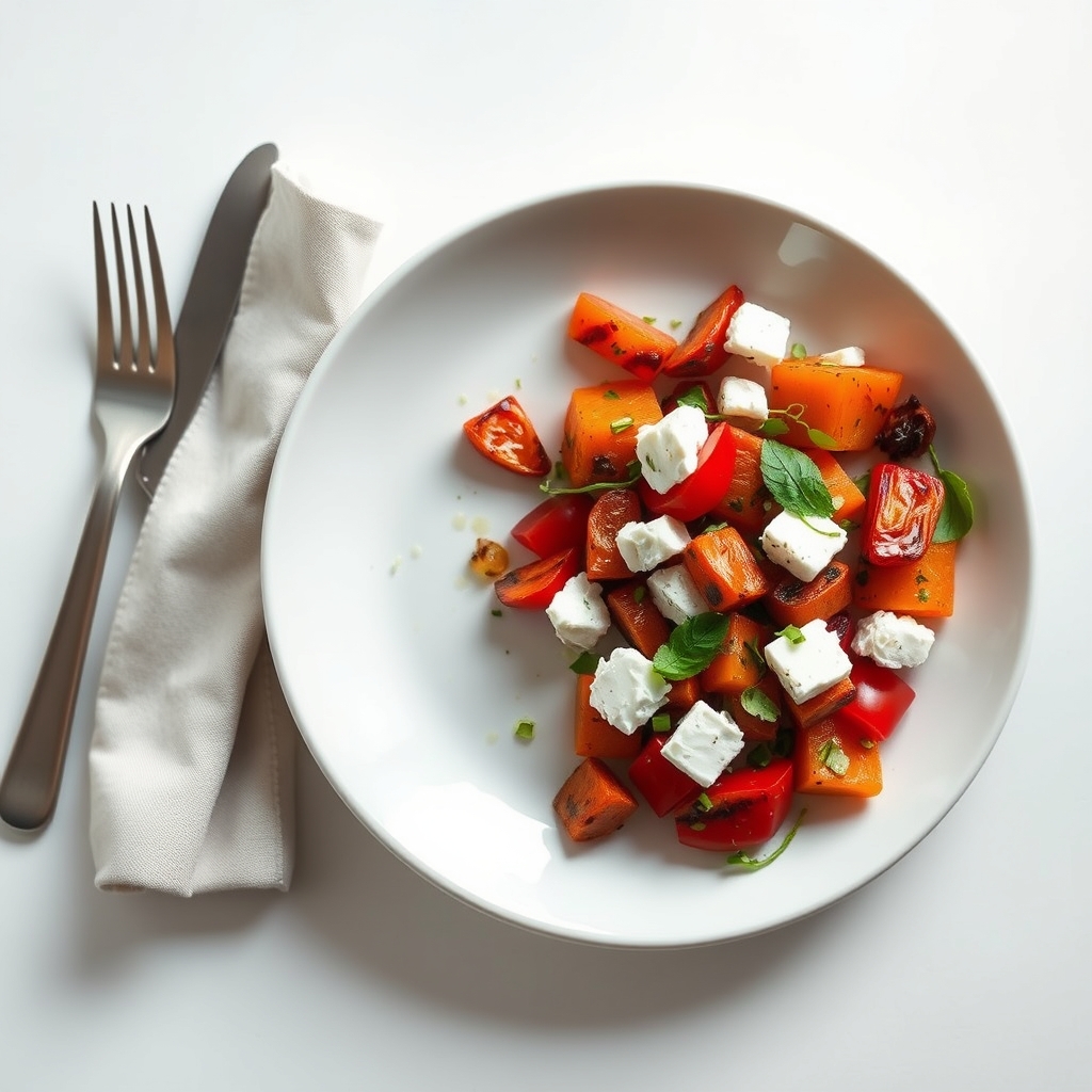 Paprika-feta salade