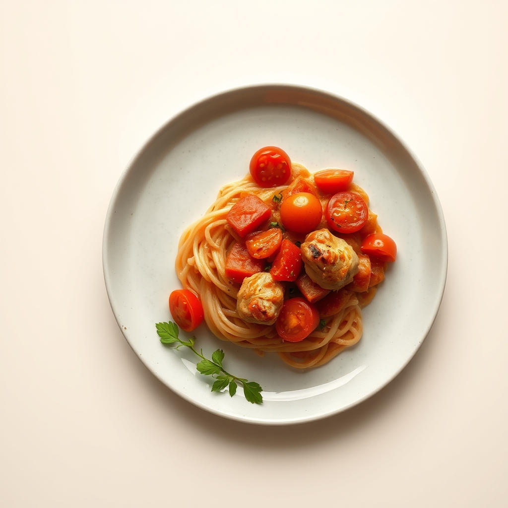 Mediterraanse kipstoofpot met tomaten en paprika