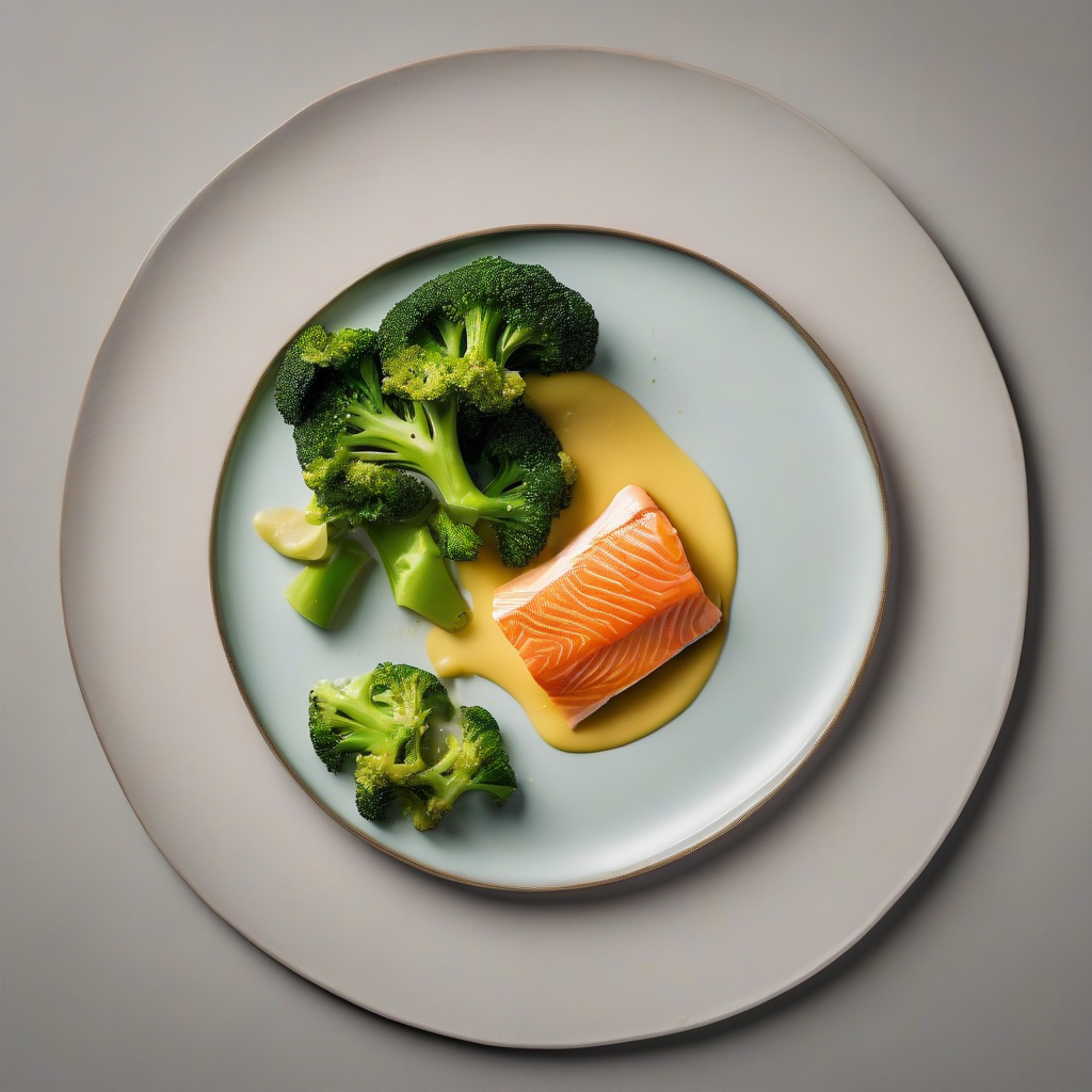 Gebakken zalm met aardappelpuree en broccoli
