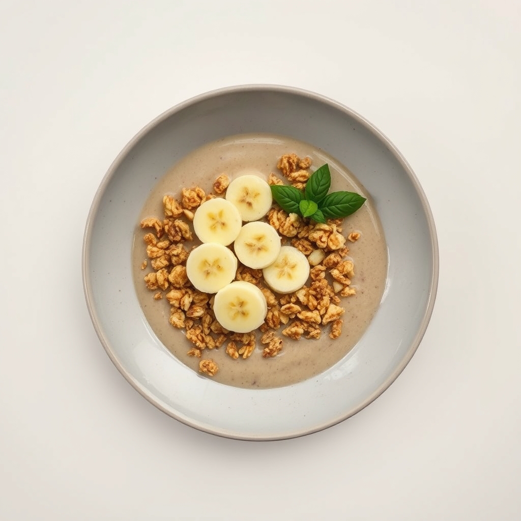 Smoothiebowl met banaan en granola