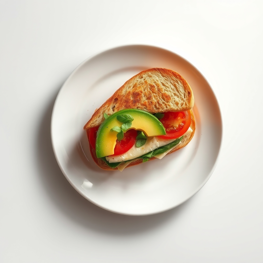 Clubsandwich met avocado, kalkoenfilet en tomaat