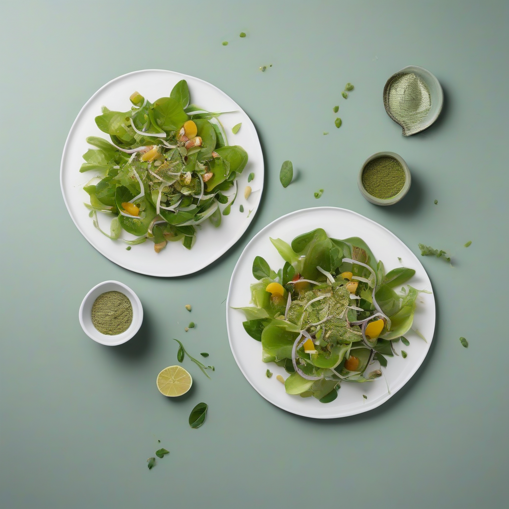 Groene salade met kikkererwten en een simpele citroendressing