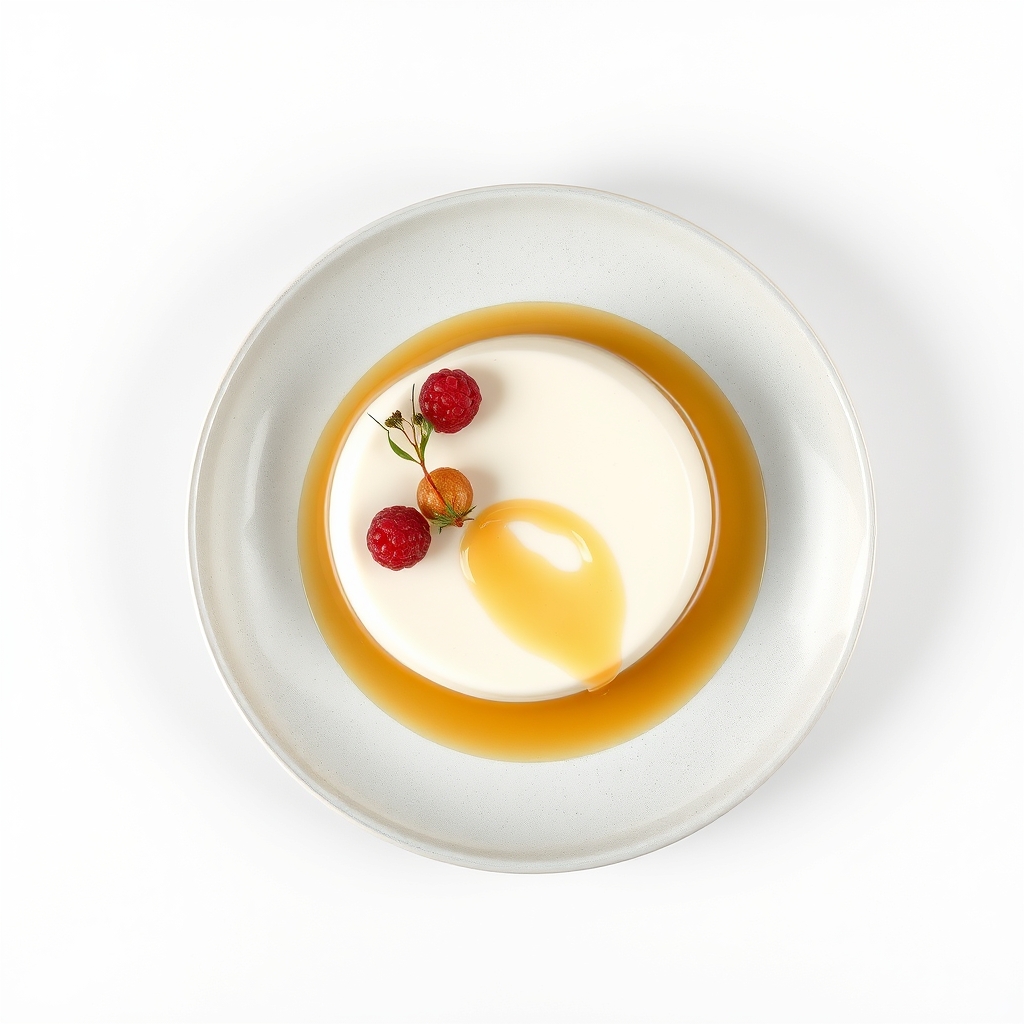 Panna cotta met aardbeiensaus