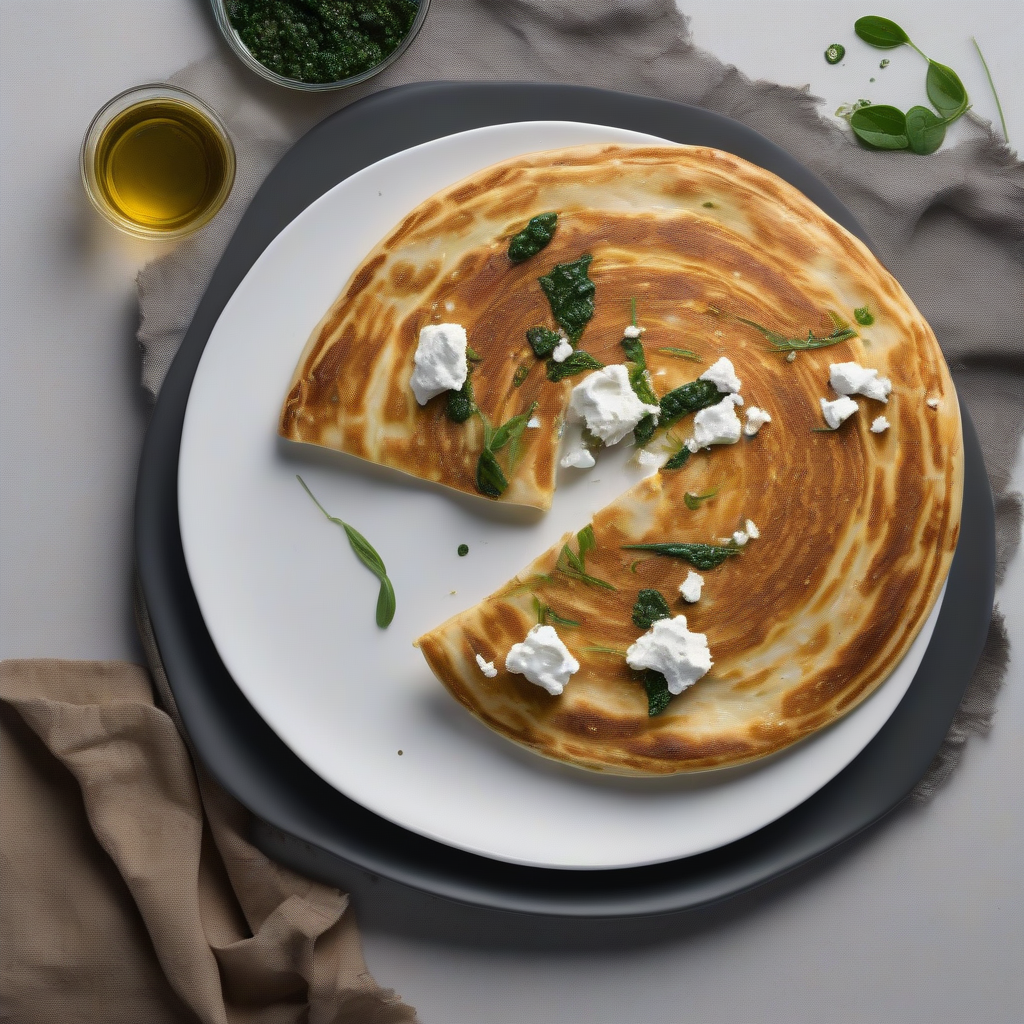 Hartige volkoren pannenkoeken met spinazie en feta