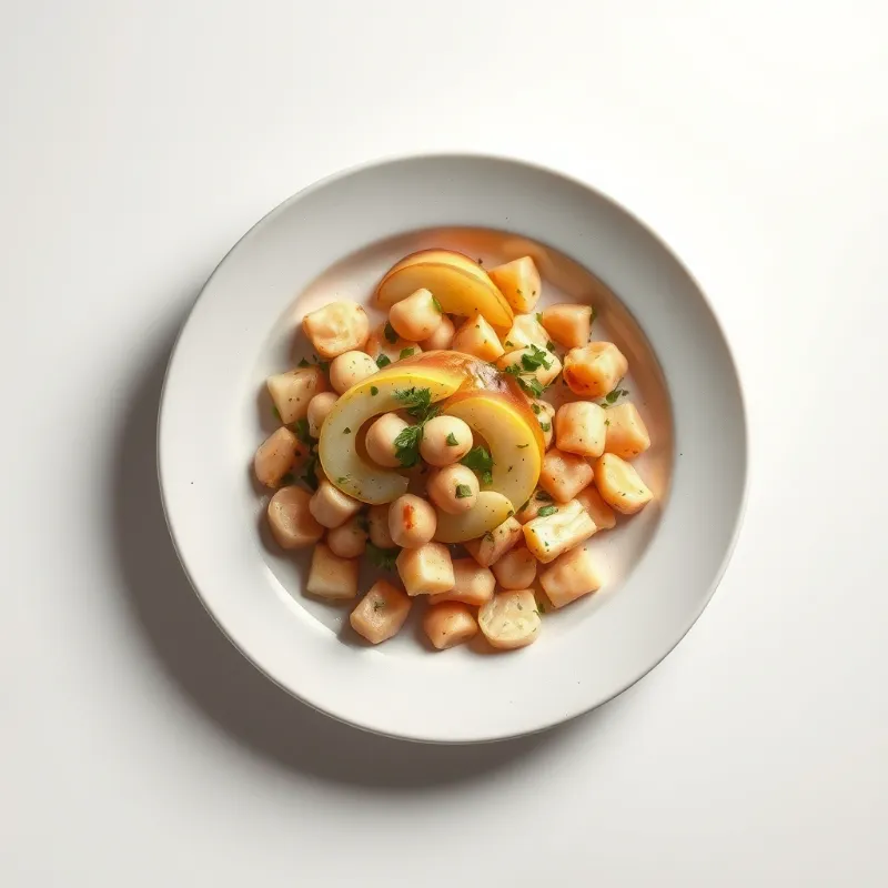 Waldorfsalade met walnoten, appel, bleekselderij en een lichte dressing