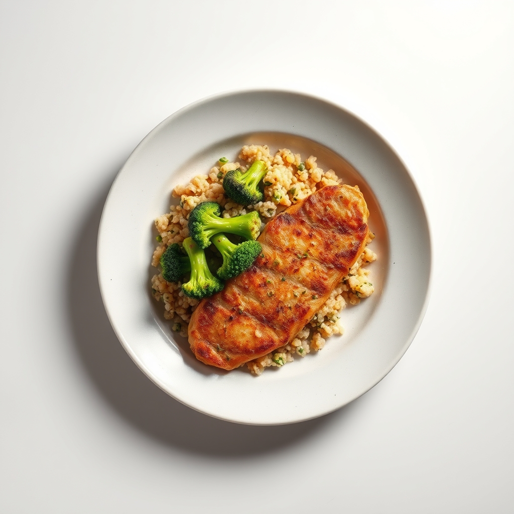 Kipfilet met gebakken broccoli en frisse quinoa salade