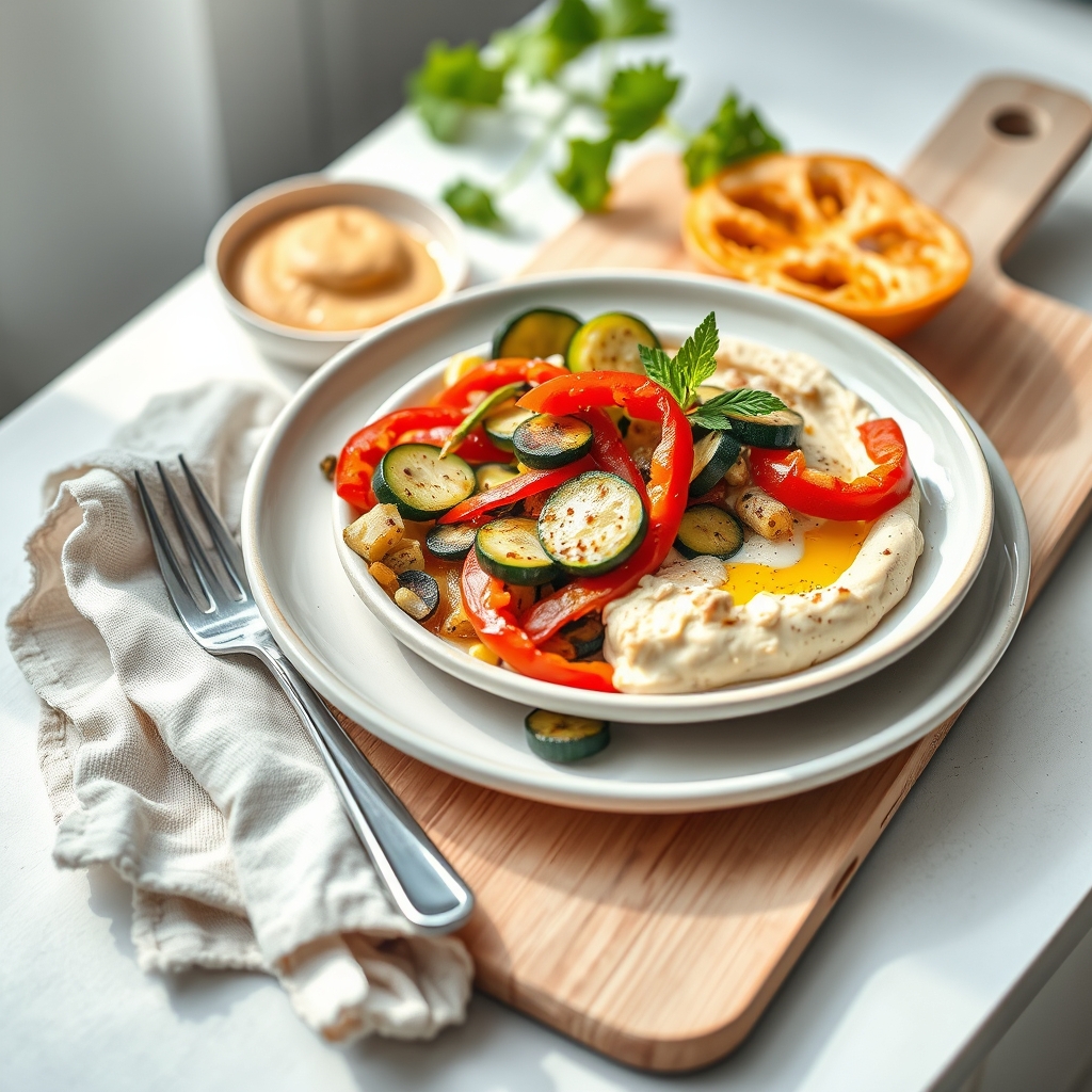 Salade met gegrilde groenten