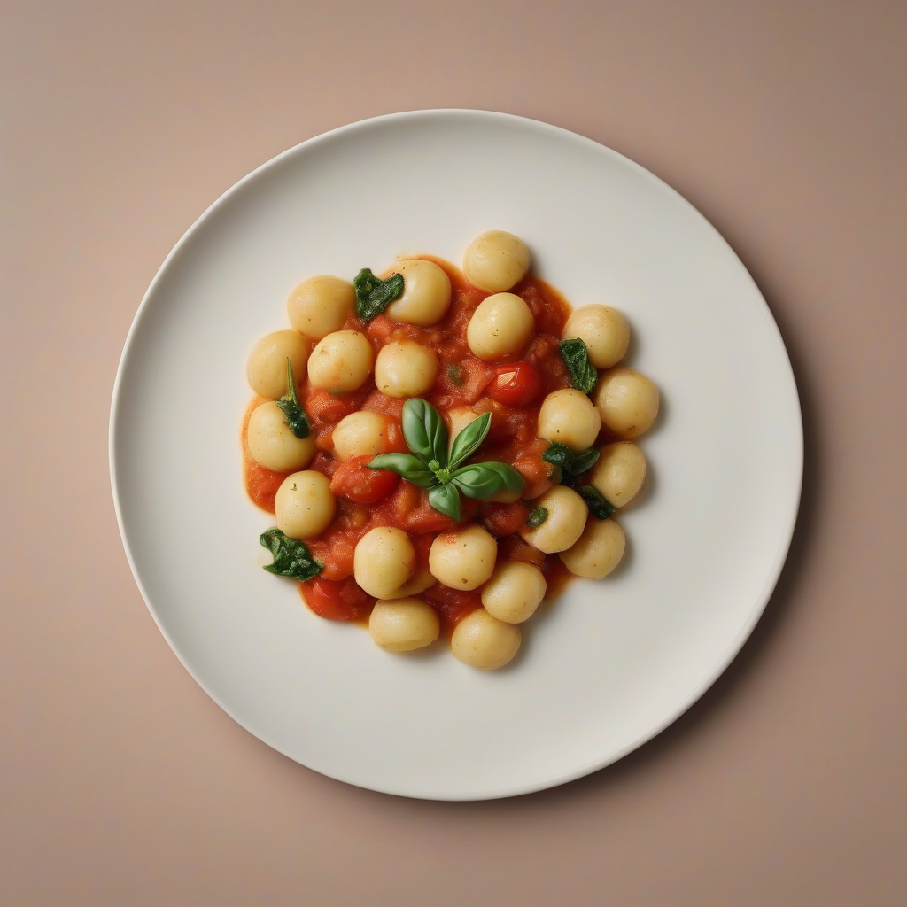 Gnocchi met een tomaten-roomsaus en verse spinazie