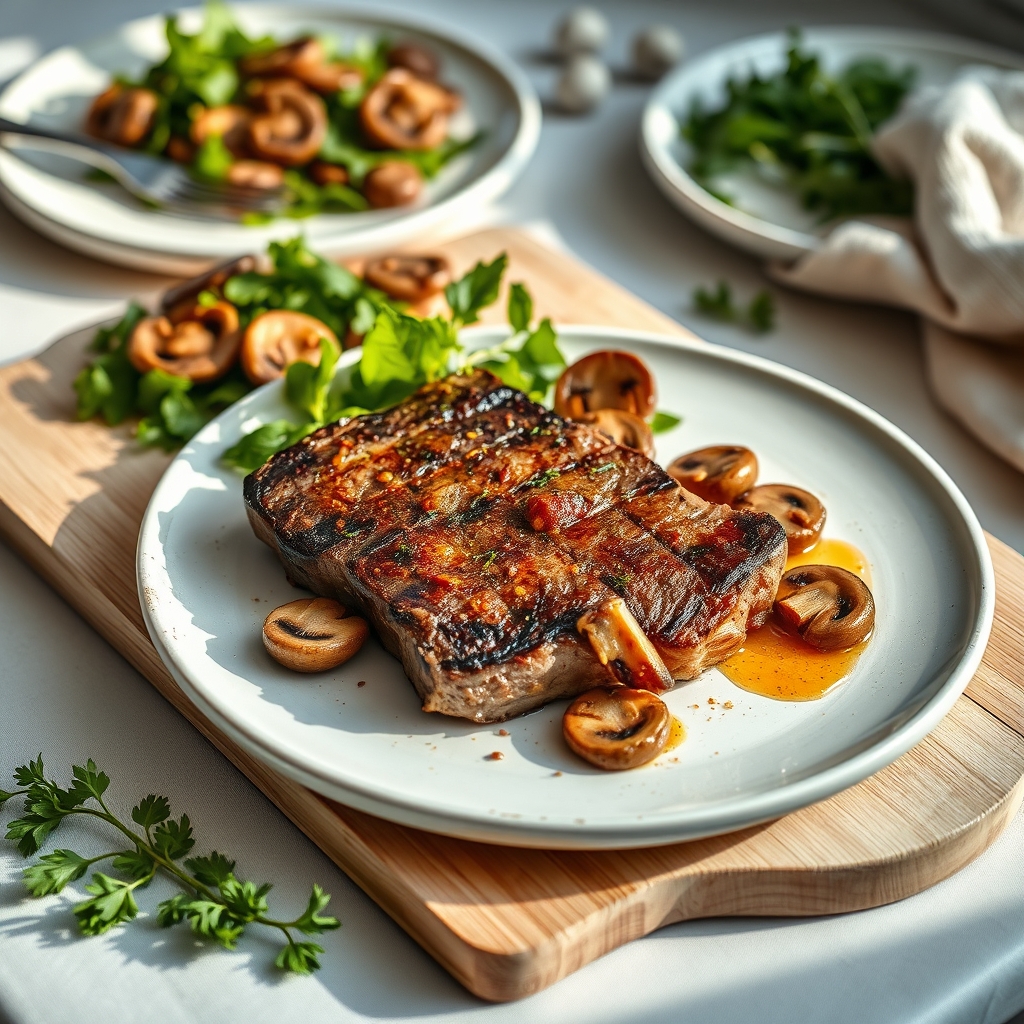 Gegrilde biefstuk met salade