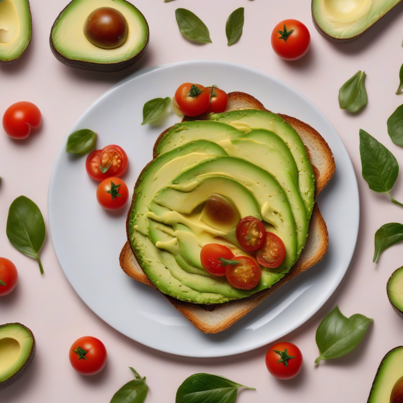 Avocado op toast met een gekookt ei en cherrytomaten.