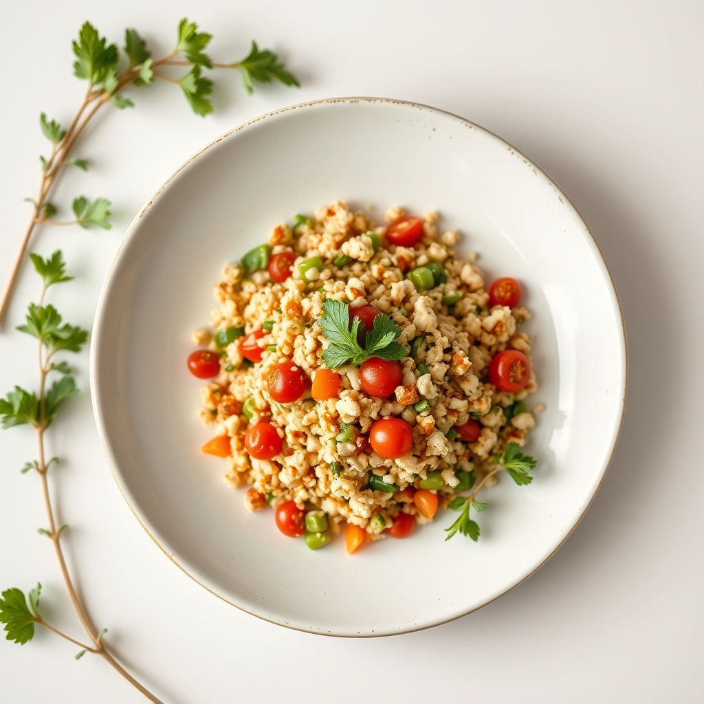 Tabouleh met komkommer, tomaat en munt