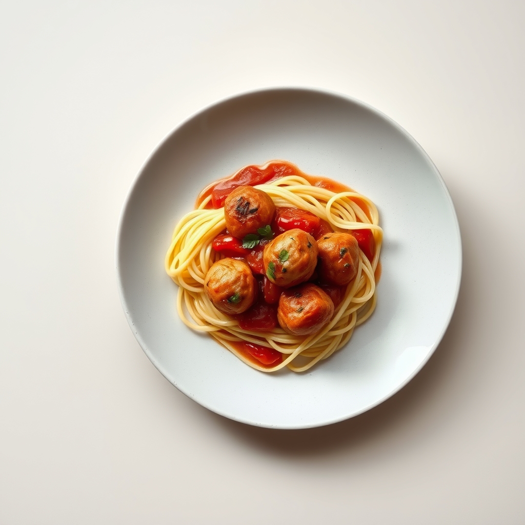 Rundergehaktballetjes in tomatensaus met courgetti