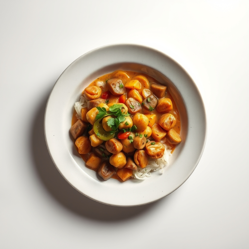 Vegetarische linzenstoofpot met geroosterde wortelen