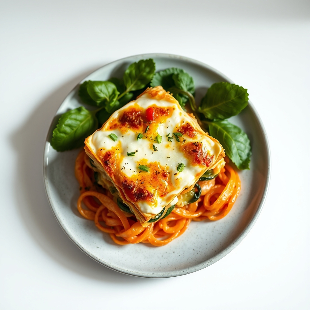Vegetarische lasagne met gegrilde courgette en ricotta
