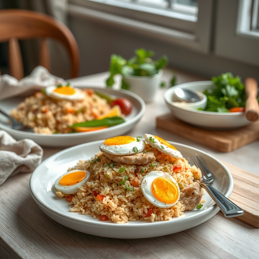 Nasi goreng met kipsaté