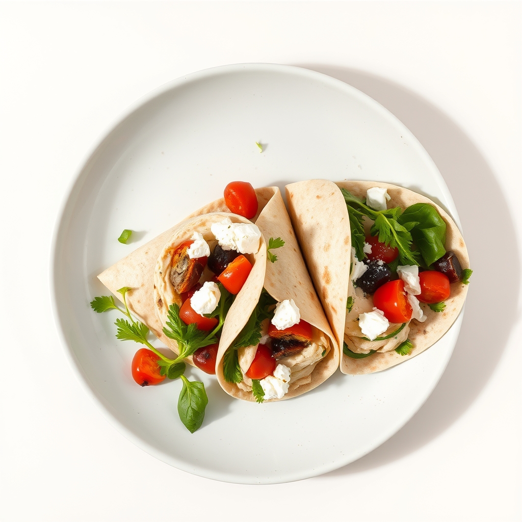 Wraps met hummus en feta