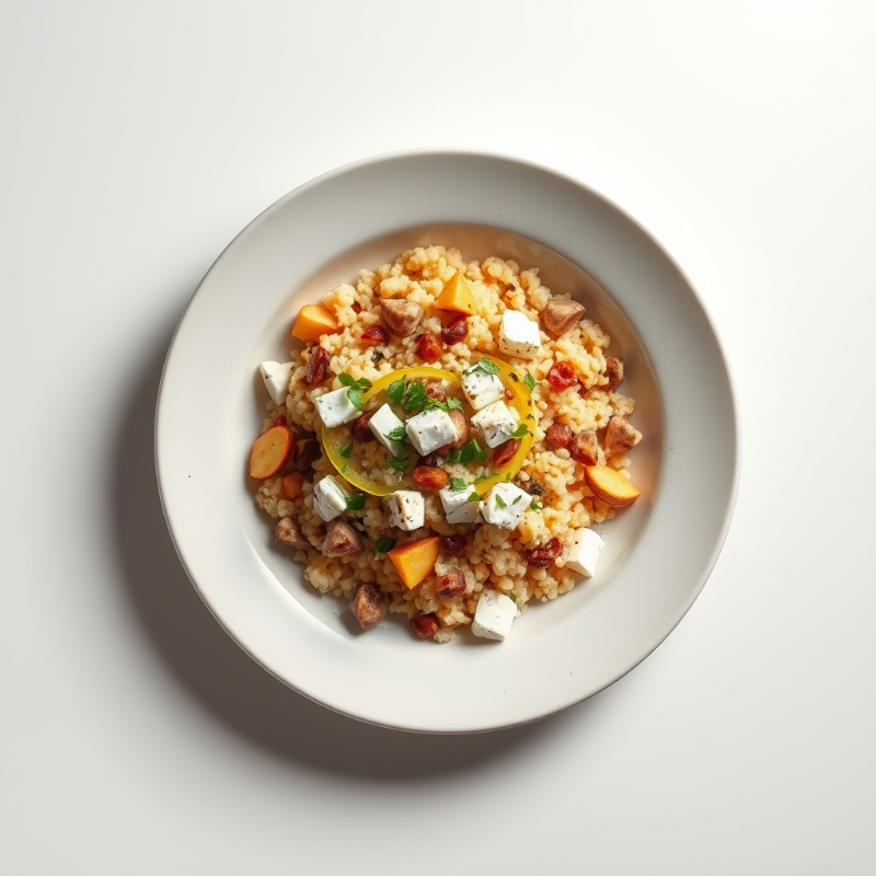 Couscoussalade met munt, granaatappel en feta