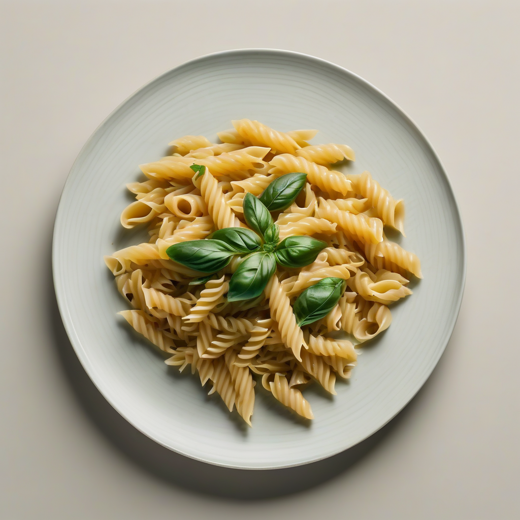 Pasta met geroosterde groenten en basilicumolie