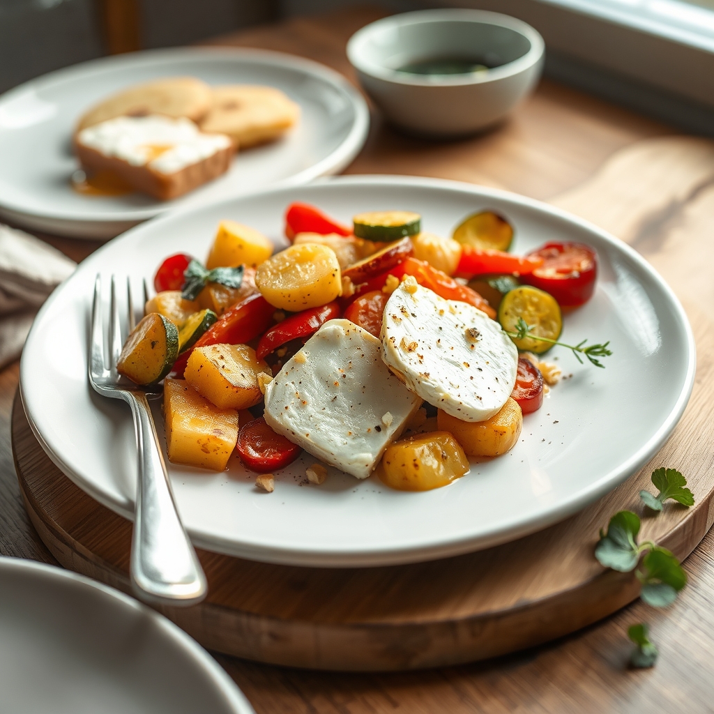 Groenteschotel met halloumi