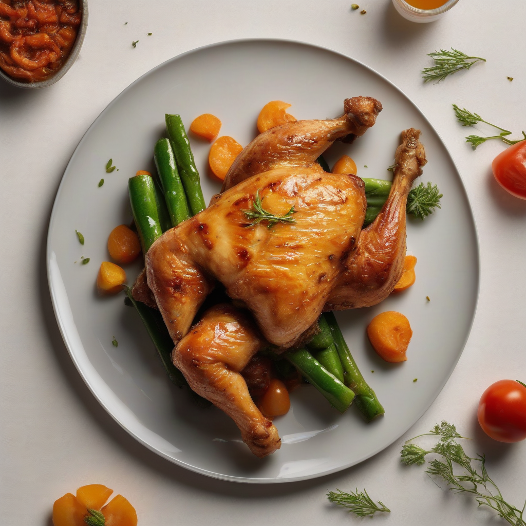 Gegrilde kip met geroosterde groenten