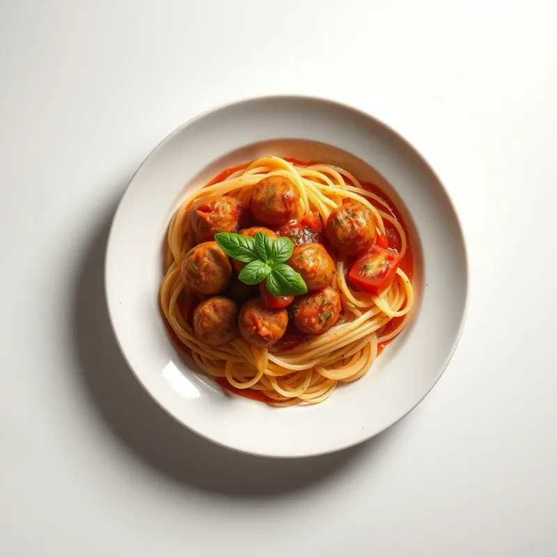 Kalkoengehaktballetjes in tomatensaus met volkoren spaghetti