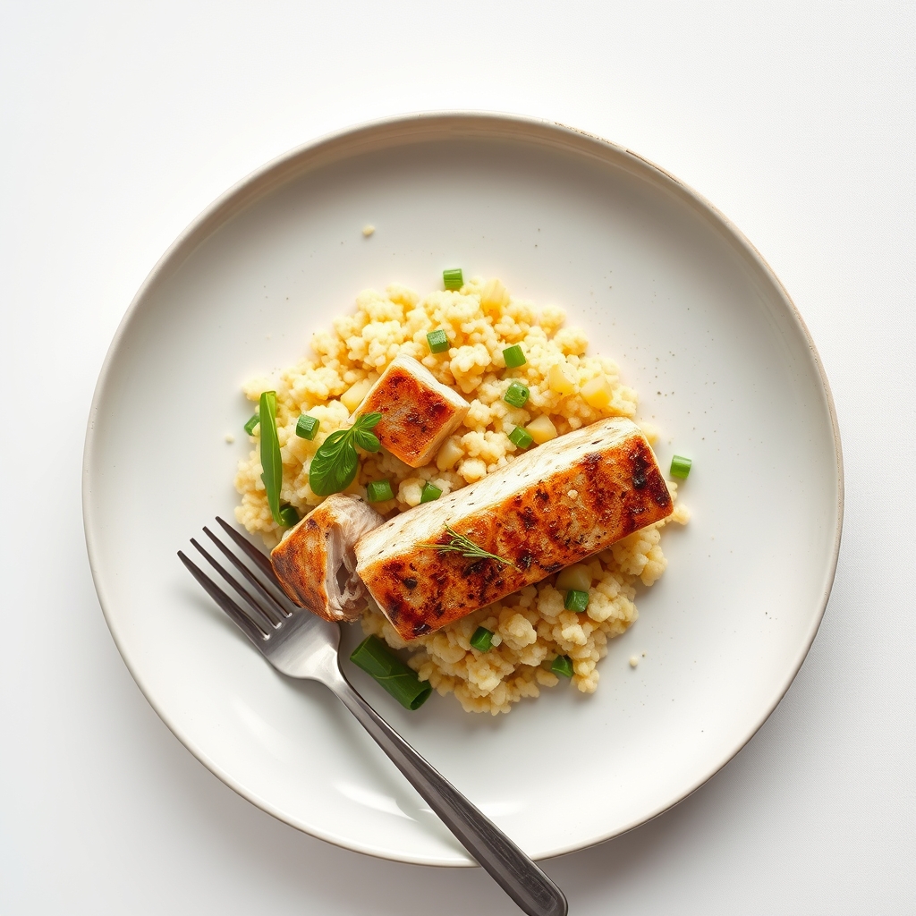 Gegrilde kipspiesjes met een frisse komkommersla en couscous