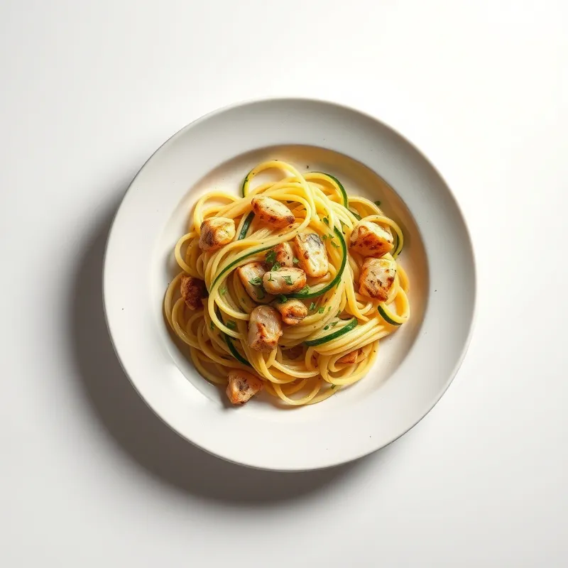 Gegrilde kippendij met courgette-pastasalade