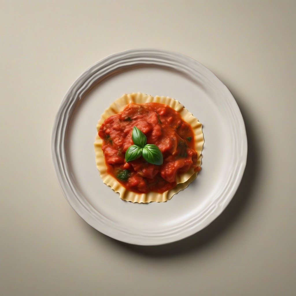 Ravioli met spinazie en tomatensaus