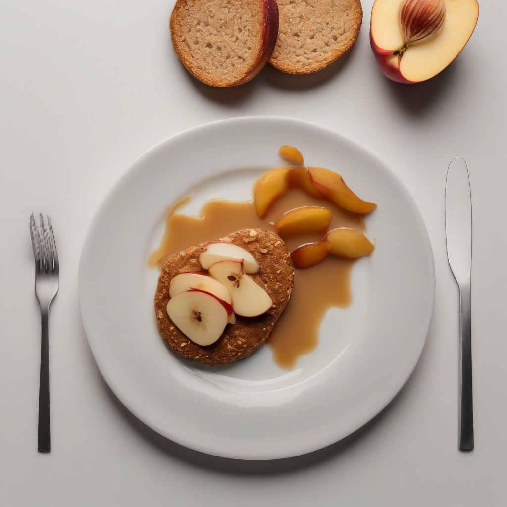 Havermout met kaneel en gebakken appel.