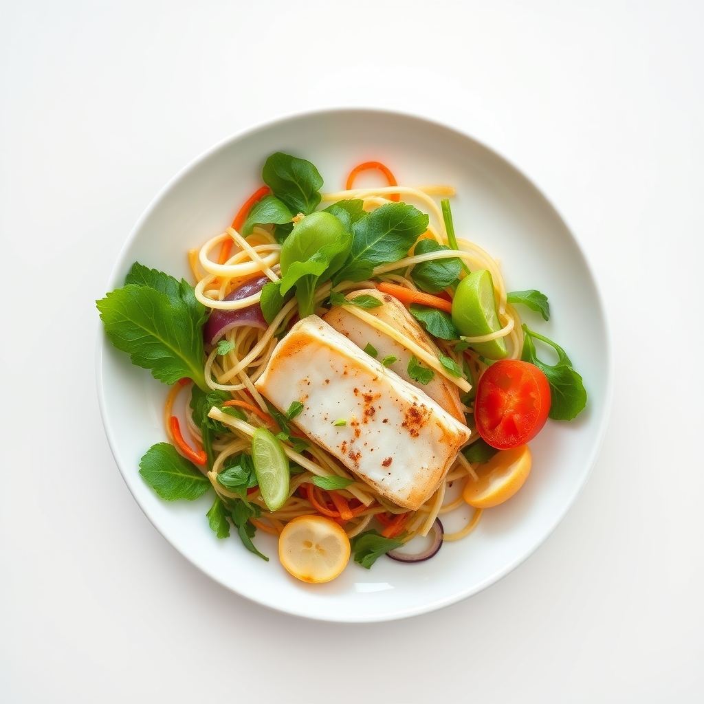 Thaise salade met gemarineerde kipfilet en geroosterde noten