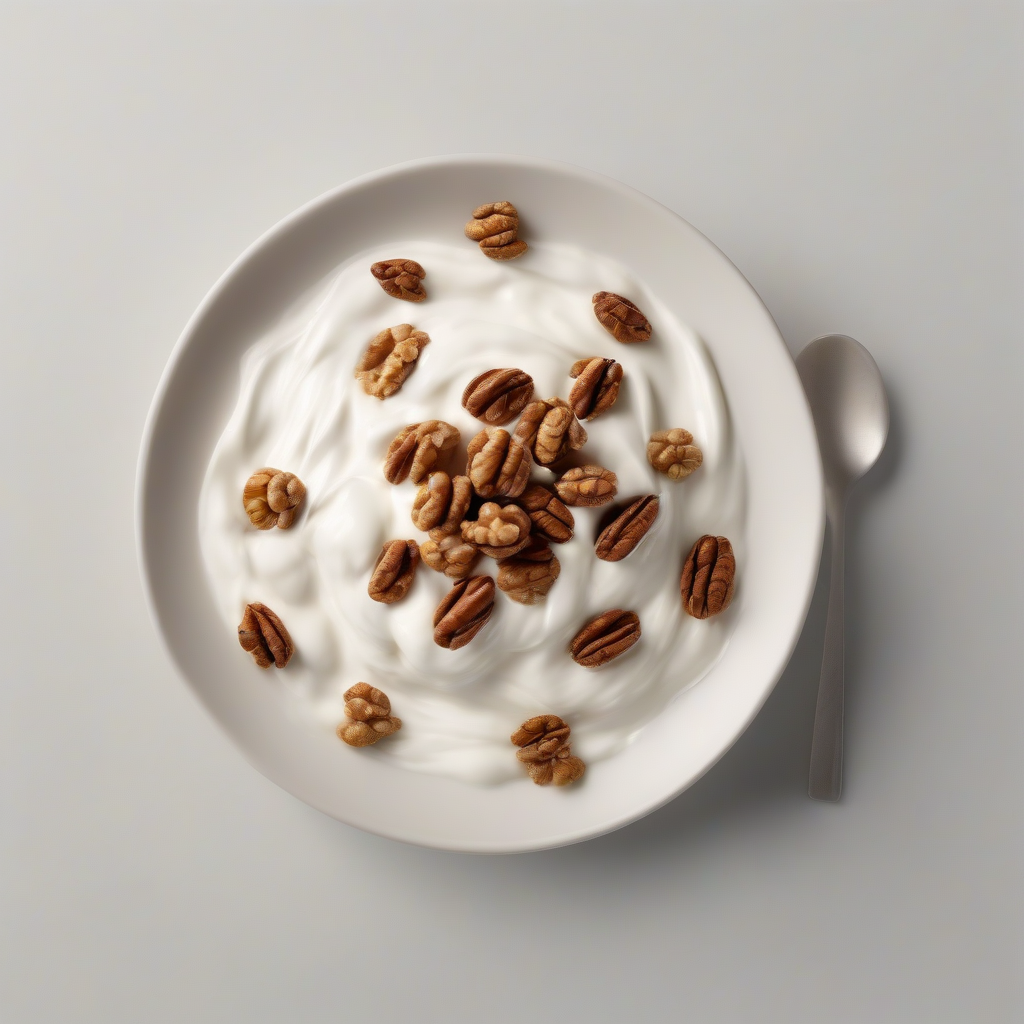 Griekse yoghurt met walnoten en een snuif kaneel.