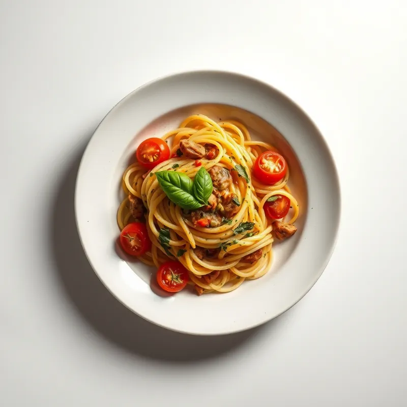 Pasta pesto met kip en zongedroogde tomaten
