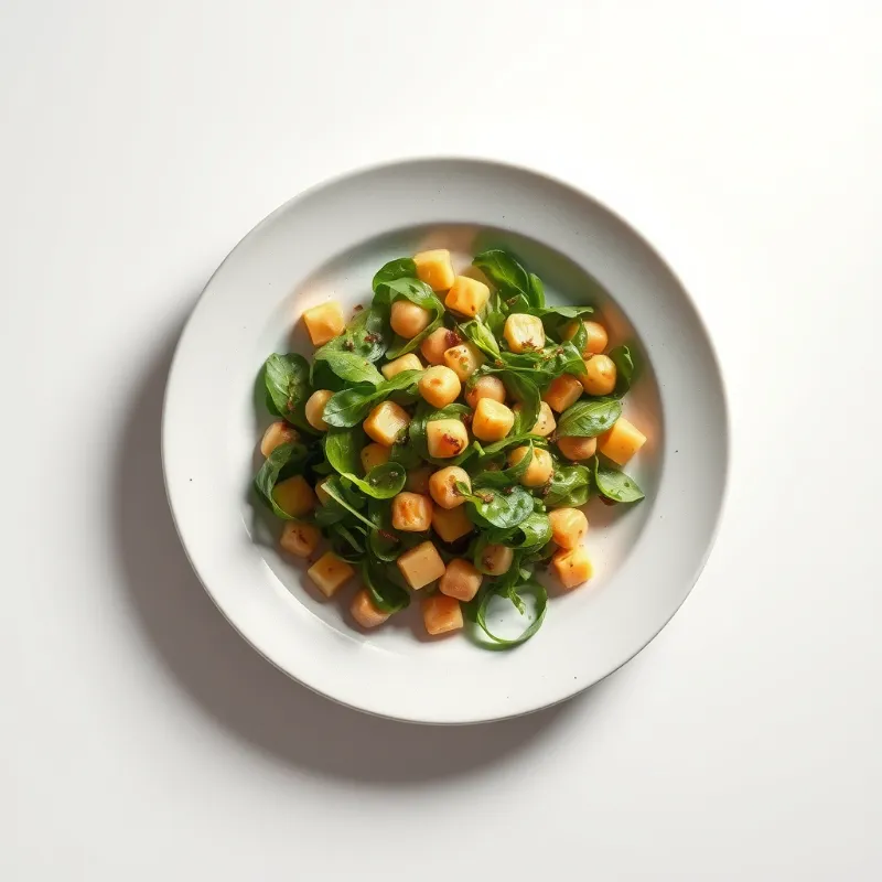 Groene salade met geitenkaas, walnoten en een balsamico-dressing